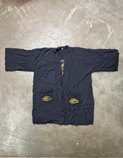 Vintage 1950s 1960s Black Dragon Souvenir Short Robe 100 Rayon Size XL
