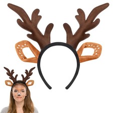 Deer Antlers Headband Cute Reindeer Ears Horns Hairband for Christmas Cosplay