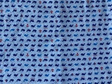 COSMO FABRIC Japan SEERSUCKER Marine Nautical Whales ANCHOR SAILBOAT RedBluWhite