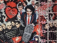 Custom 100% Cotton Woven Fabric My Chemical Romance Band by the 1/4 Yard 9x56