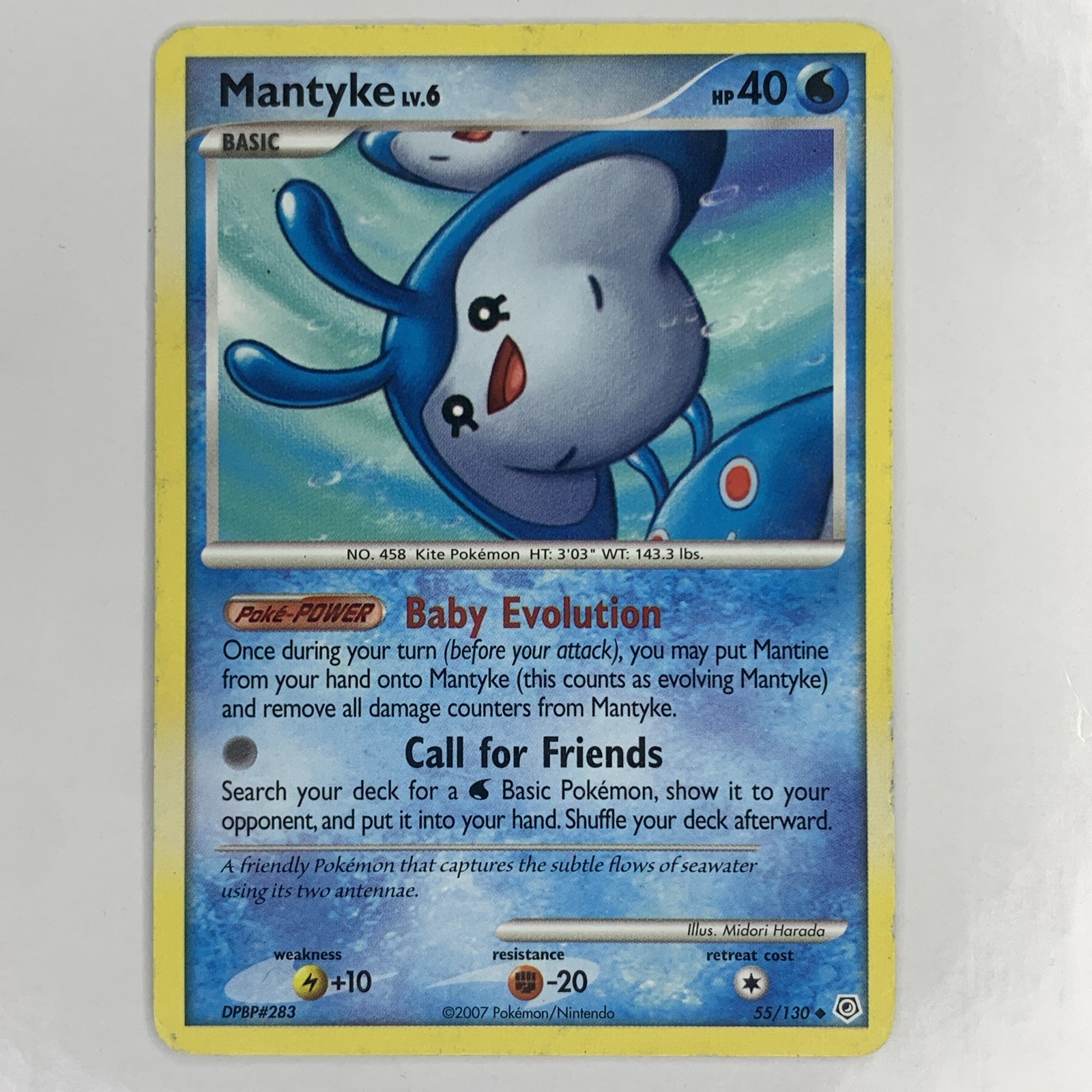 2007 Pokémon TCG D&P - Mantyke #55/130 - HP