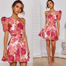 Ivory & Chain Pink Floral 2-Piece Set | Skirt & Top Co-Ord | AU/UK10 US8 | Party