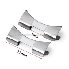 STAINLESS STEEL ADAPTER FOR SEIKO CURVED END LINK WATCH BAND CONNECTOR 22mm
