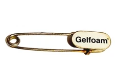 Vintage Gelfoam Pin, 1960's Advertising Safety, Diaper Metal Pin Flaw-Rusted