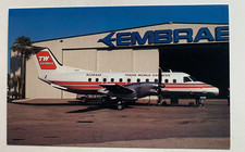 Vintage Aircraft Postcard Trans World Express Embraer 120 Brasilia airplane