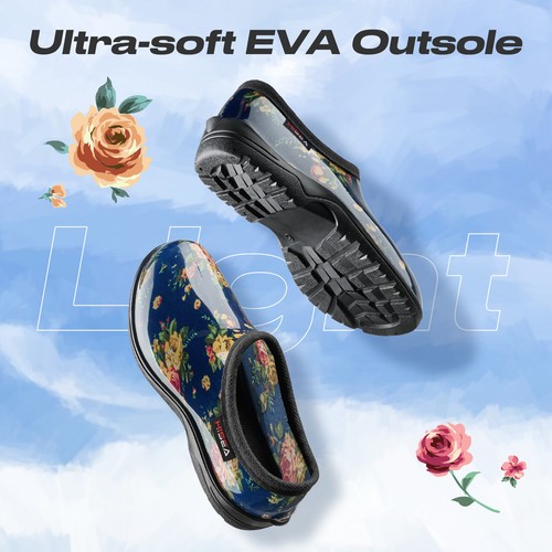 HISEA Women Garden Rain Clogs Shoes Ultra Soft Outdoor Yard Working Nurse Shoes - Picture 40 of 121
