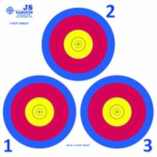 (100 PACK) Vegas 3 Spot Archery Targets on Heavy White Paper, 17" x 17