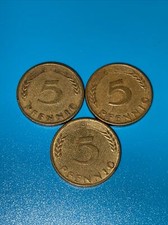 vintage coin lot German 5 pfennig coins 3 coins 1949 and 1950
