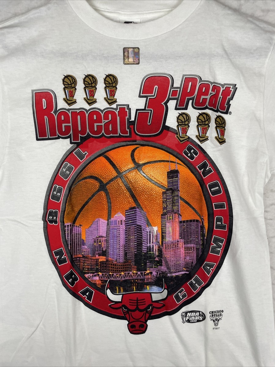1998 Chicago Bulls Repeat 3-Peat Championship Shirt Starter