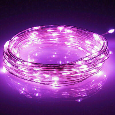 LED Lichterkette Batterie Schnur Kupfer Silber Micro Draht für Party Deko