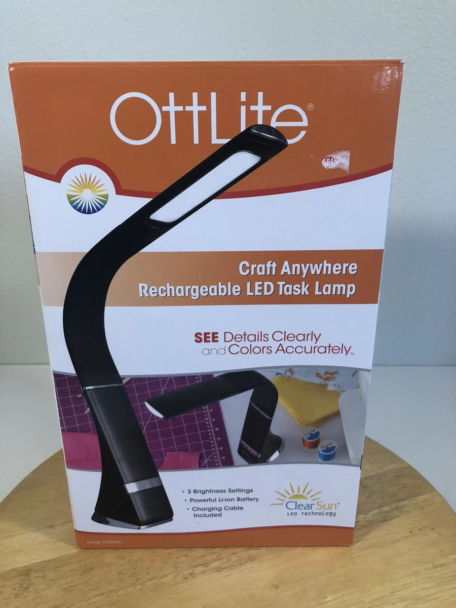 Ottlite Craft Anywhere Rechargeable LED Task Lamp 3Brightness