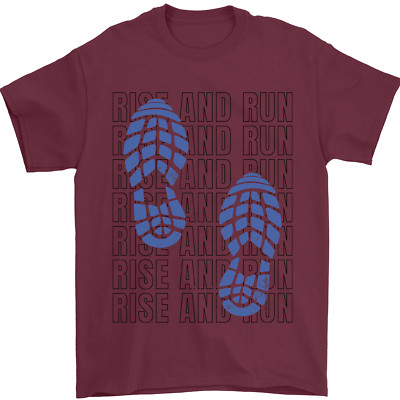 Rise & Run Laufen Marathon Langlaufläufer Herren T-Shirt 100% Baumwolle