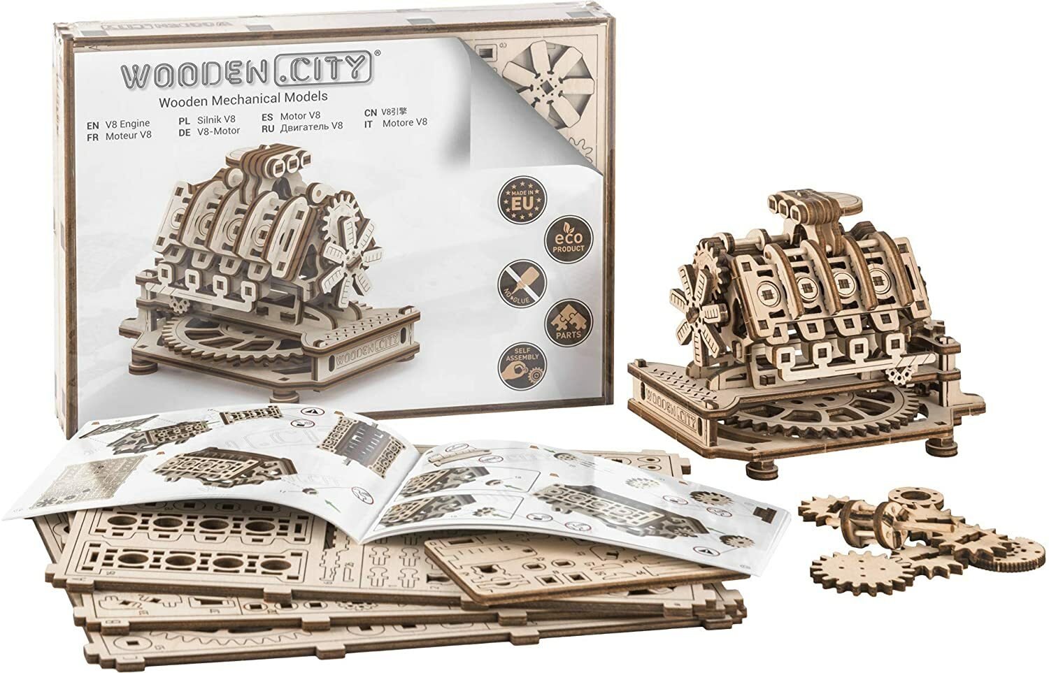 Vehicles Series - V8 Engine Wooden Kit Legno WR316 WOODEN.CITY