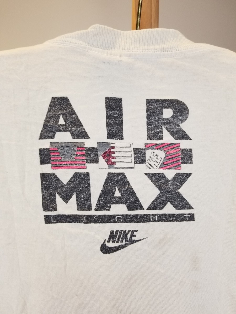 VINTAGE 90' NIKE AIR MAX LIGHT SINGLE STITCH T WHITE T-SHIRT