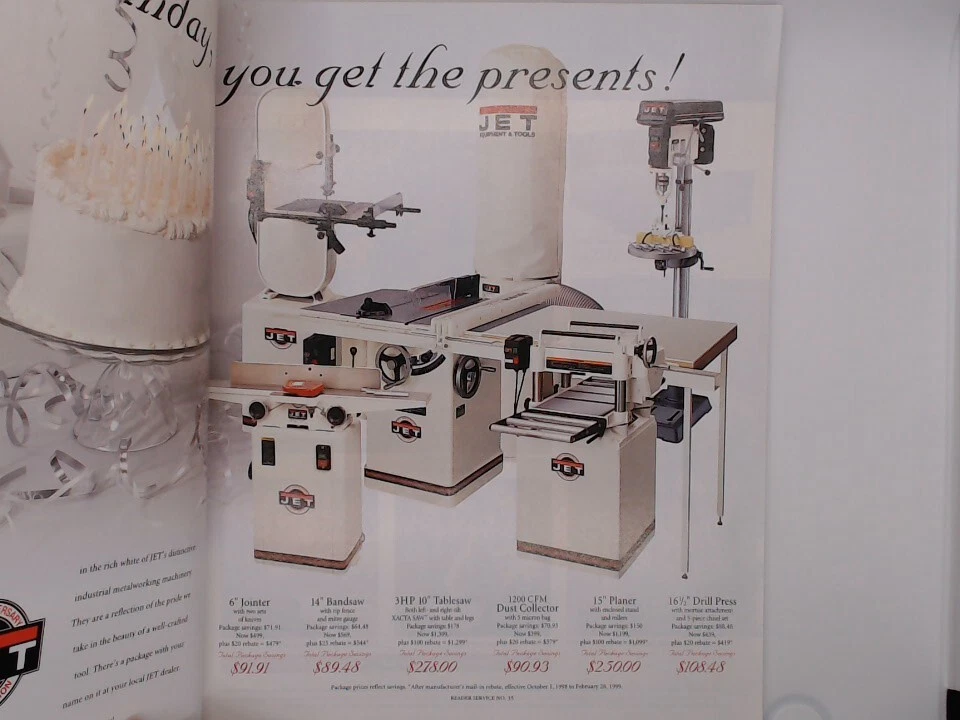 Fine woodworking magazine January 1999 dovetail jigs wood glue finishes cordless Foto 2 de 4