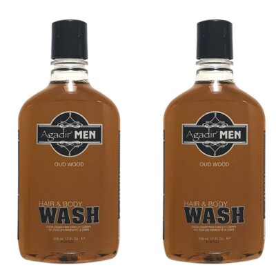 2 BOTTLES AGADIR MEN HAIR & BODY WASH 17 OZ~BRAND NEW