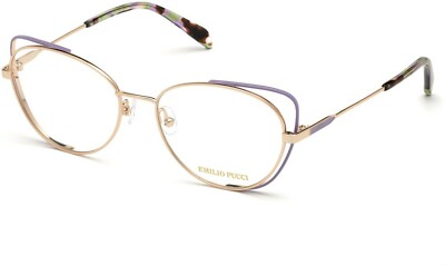 Emilio Pucci EP 5141 028 Gold & Purple Cat Eye Metal Eyeglasses Frame 54-17-140