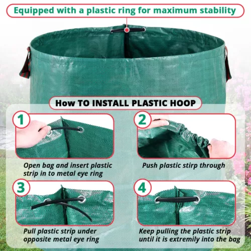 4x Gartensack Laubsack Gartenabfallsack Gartentasche Rasensack 4 x 272 Liter XXL - Bild 4 von 8