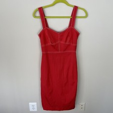  J Crew Sheath Dress in Stretch Faille Size 4 Red Midi Dress NWT $168 Pinup 