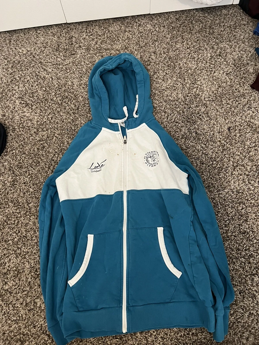 Gymshark Luxe Legacy Zip Hoodie Blue/white Size M