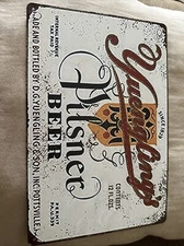 “Yuenglings” Pilsner Beer Since 1829 Pottsville, PA Metal Sign 11.8”x7.9”