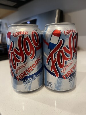  LIMITED EDITION  4-12oz Faygo Cans Fireworks Soda Cherry, Lime,Blue Raspberry