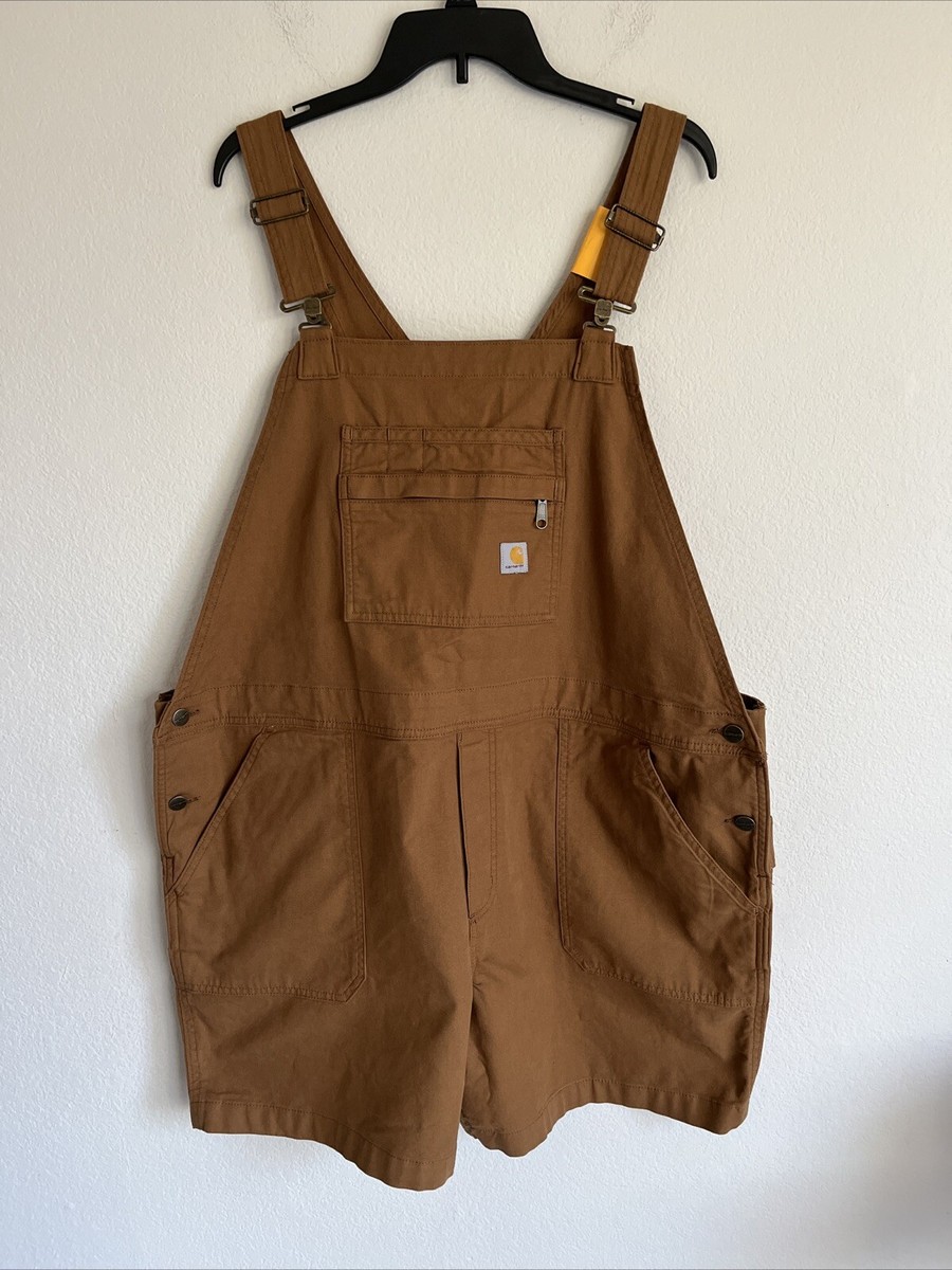 Carhartt Rugged Flex Relaxed Fit Canvas Shortall Women XXL Brown