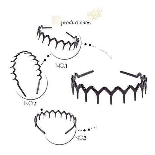 Thin Black Plastic Hairbands With Gripping Teeth, Narrow Headbands Alice Bands - Picture 17 of 19