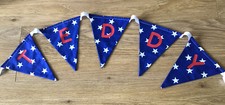 PERSONALISED BOYS BLUE STAR NAME FABRIC BUNTING - PRICE PER FLAG