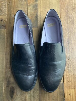 Johnston & Murphy Black Leather Slip On Loafers Size 7 M | eBay display picture 3