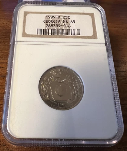 1999 -D GEORGIA STATE QUARTER NGC MS65 ACTUAL COIN #G432