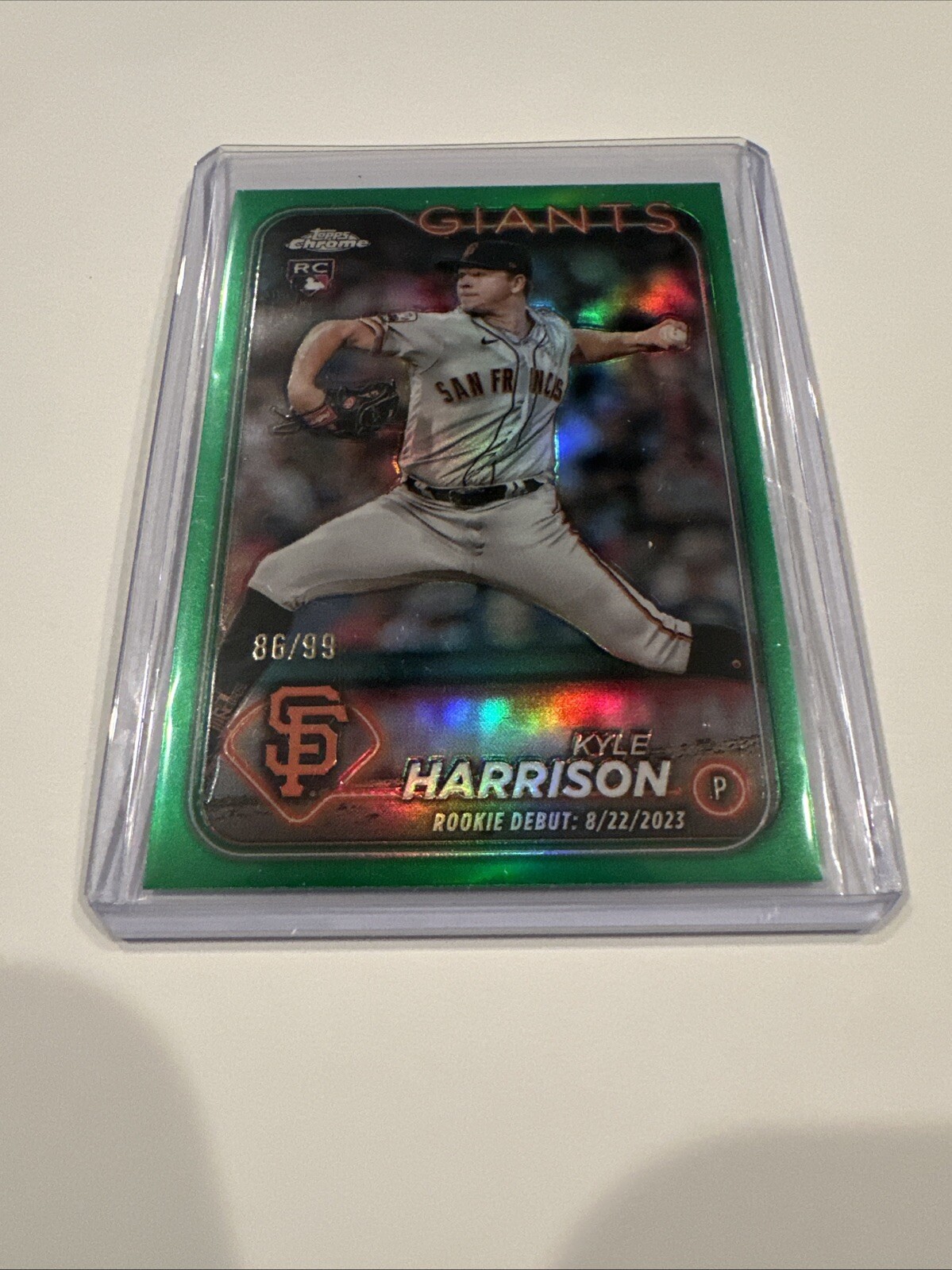 2024 Topps Chrome Update Kyle Harrison #USC157 Wave Green Refractor #63/99 RC
