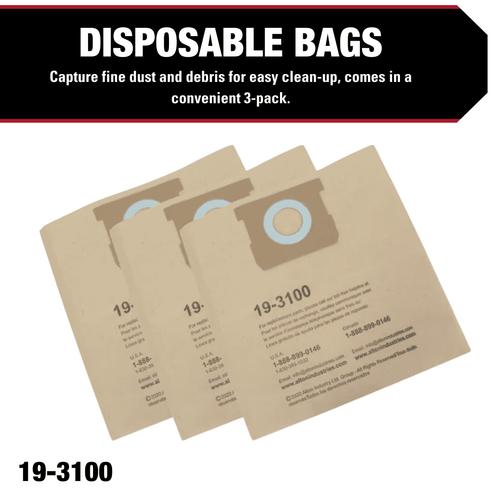19-3100 High-Efficiency Disposable Filter Bag for 5 Gallon Wet/Dry Vacuum - Picture 2 of 4