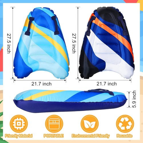 2PC Inflatable Body Boards 27.5" - Kids Surf Trainer w/Handles for Beach & Pool - Picture 32 of 34