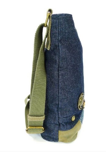 Bolso de Mano Chala Bolso de Mano Denim Lona con Llavero Tortugas Gemelas - Imagen 2 de 5