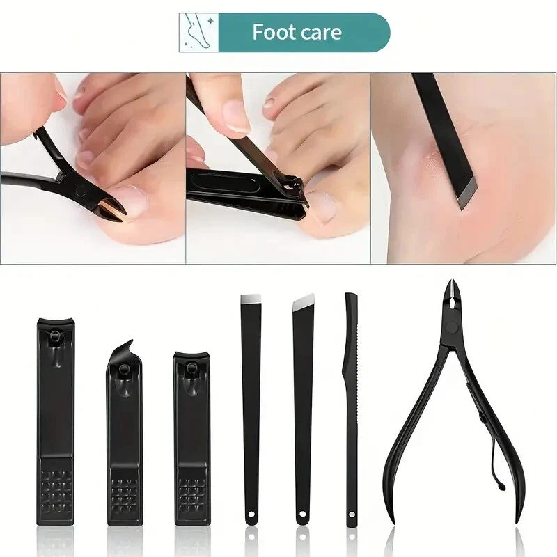 Women Men Manicure Pedicure Set Finger Toe Nail Clippers Scissors Grooming Kit