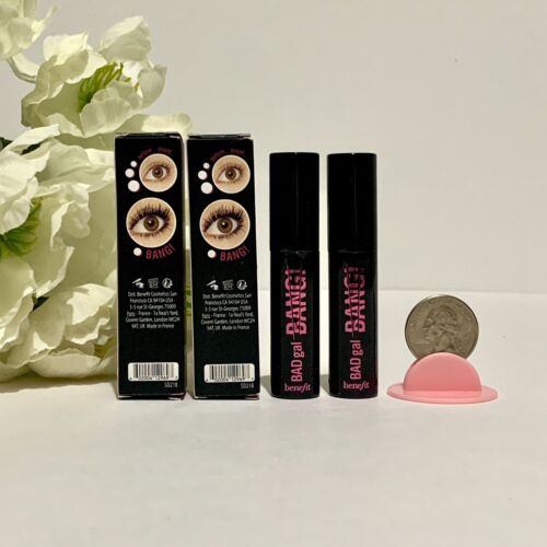 2 Benefit Bad Gal Bang mascara passo intenso nero da viaggio taglia nuovo con scatola 3 g/0,1 oz ciascuno - Foto 2 di 5