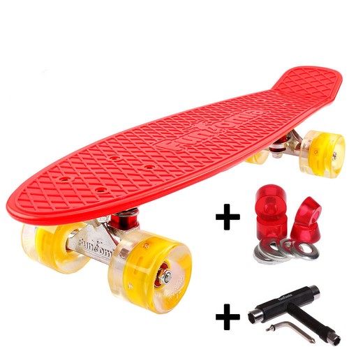 Mini-Board FunTomia LED Rollen Skateboard Cruiser board ABEC-9 + T-Tool + Gummi - Bild 37 von 64
