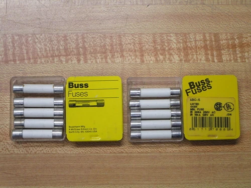 Buss ABC-5 Bussmann Fuse Cross Ref 6F043 White (Pack of 10)