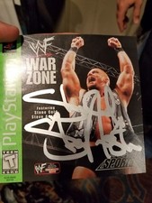 Stone Cold Steve Austin Signed WWF WarZone PS1 Game Cover with Game and Case COA