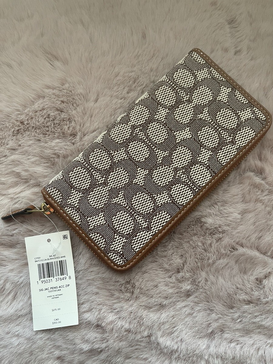 Coach Accordion Zip Wallet In Signature Textile Jacquard With