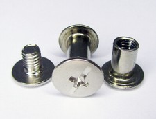 CHICAGO BOOK BINDING SCREWS NICKLE PLATED STEEL LEATHER CRAFTS RIVIT 5mm X 8mm