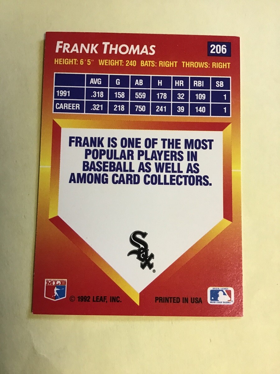 1992 Leaf FRANK THOMAS #206 Donruss Triple Play NM-MINT 1169 | eBay