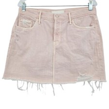 Mother Superior Women's The Vagabond Mini Frayed Skirt Pink Size 27