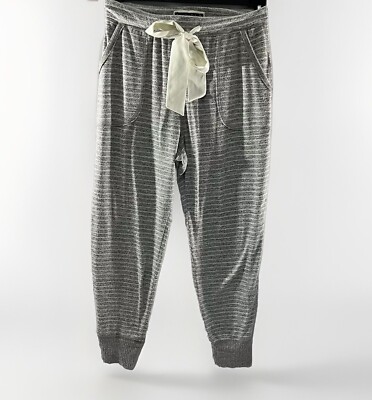Abercrombie Cozy Sleep Jogger Abercrombie Fitch Sleepwear Gray Striped PJ  Pajama Lounge Pants SZ Medium