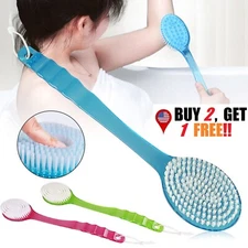 Long Handle Back Shower Exfoliating Bath Body Brush Skin Scrubber Massager USA