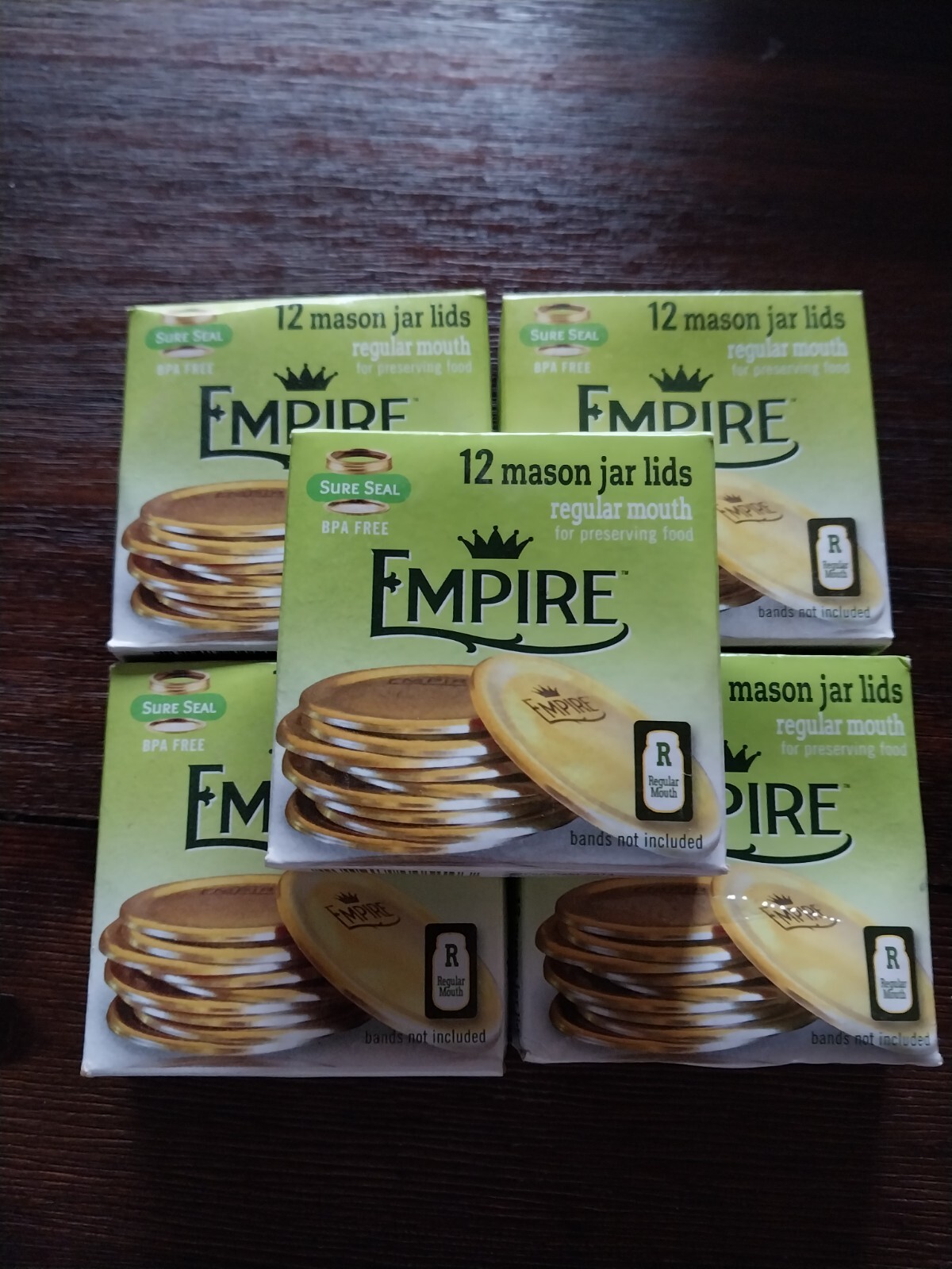 Canning Lids Empire. 5 packs of 12 New Regular Mouth. eBay