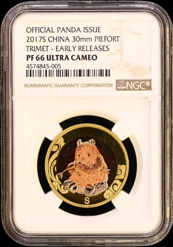 2017 China PIEFORT TRIMET Singapore Inte'l Coin Fair Panda medal,NGC PF66UC