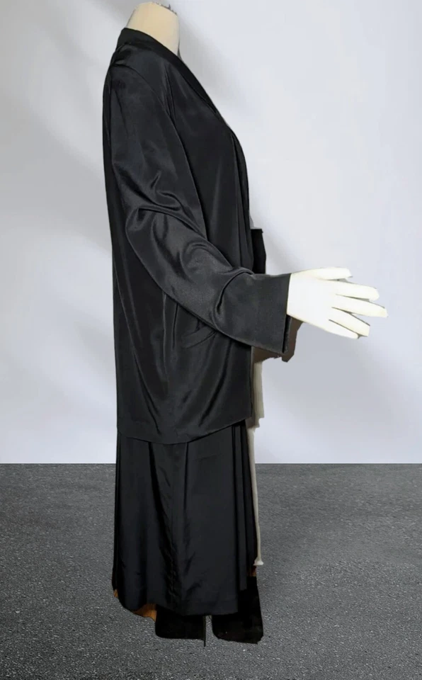 NUEVO CON ETIQUETAS De Colección $133 LIZ CLAIBORNE Mujeres Talla 12 Falda Blazer Traje Conjunto 2 Piezas NEGRO SÓLIDO Foto 2 de 4