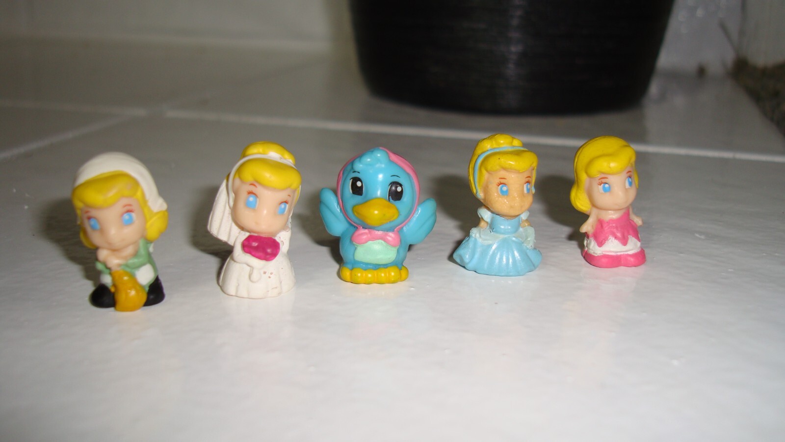 SQUINKIES Disney Princess Cinderella Rubber Mini Figures Lot Set 